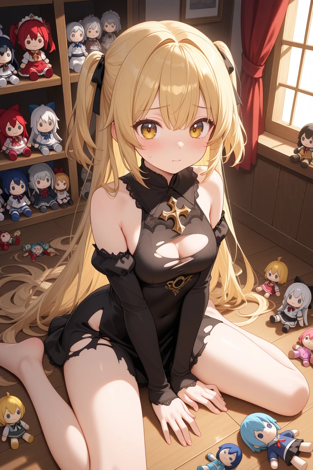 girl blonde slender fantasy wizard lightly dressed