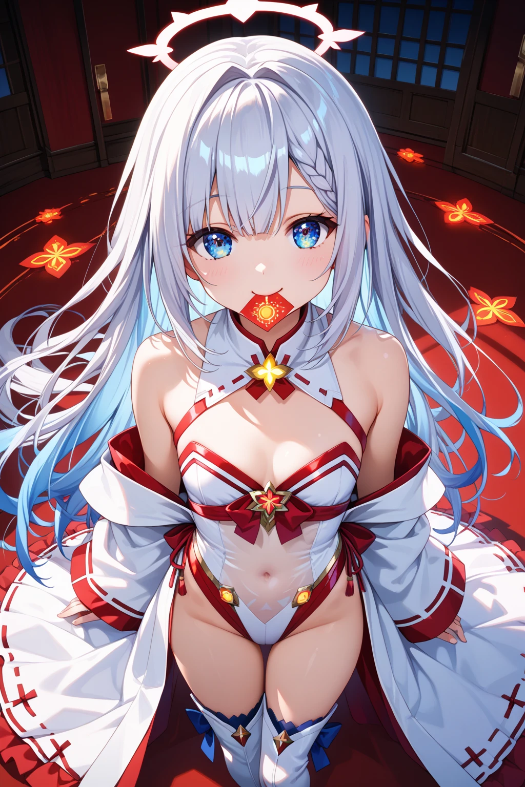 White hair,Red eyes,Royal sister,