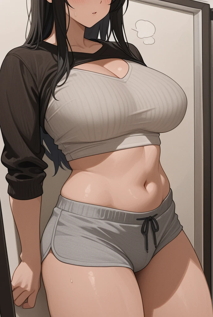 Browsing Caution、8K,Highest quality, masterpiece, Very detailed, Ultra-high resolution, Realistic, RAW Photos, Absolute Resolution, 1 Girl, 15 years old、alone,Cowboy Shot,Japanese women,(smile) ,Plump thighs, No underwear on,Large hoodie:1.3),Beautiful Eyes , Perfect limbs, Perfect Anatomy、(White panties cameltoe :1.3),Cute pose