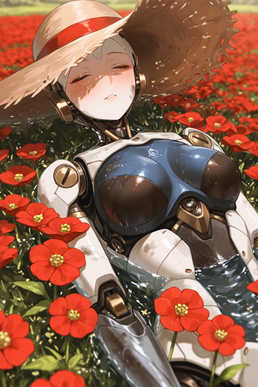 (Floral Astronaut, nude, petals, bare breasts, inkpunk:1.2), helmet filled with flowers, hand-drawn watercolor, thick thighs, blonde hair, mature woman, milf, naked breasts, muted tones, flowers everywhere, Floral tattoos, flower galaxy background, orbits, absurdes, 8k, masterpiece