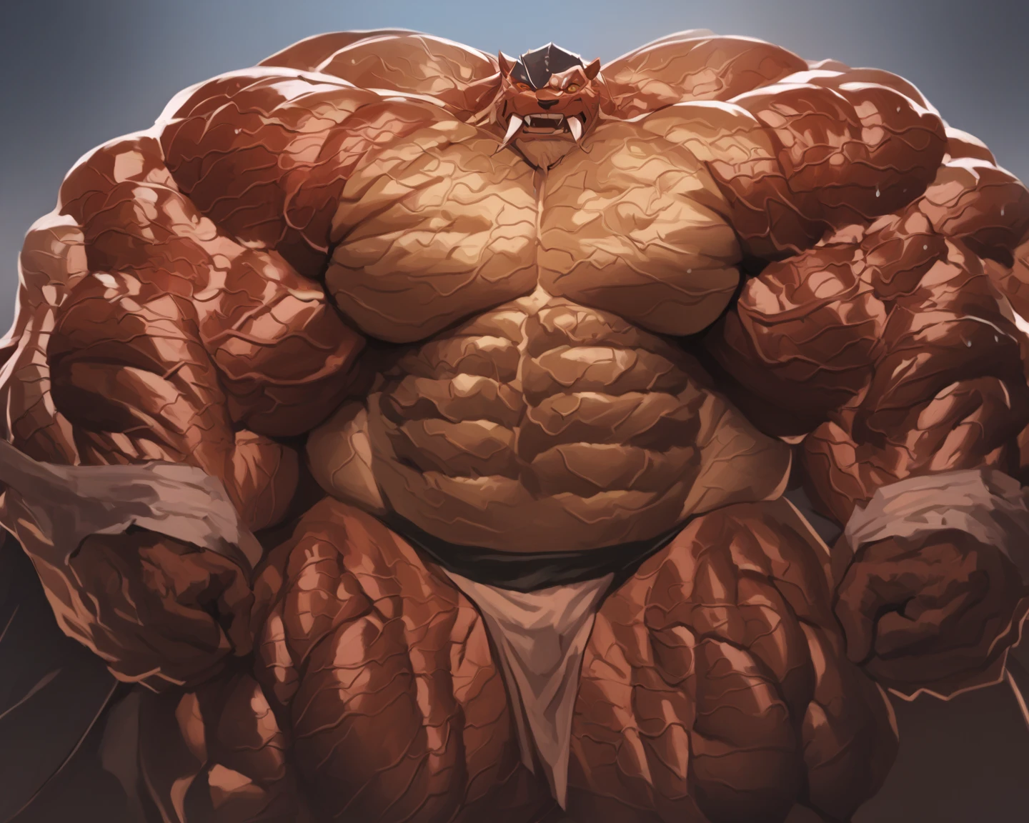 brutalmass, Bulge, vpl, a very handsome young man, sunglasses, shirtless, exaggeratedly muscular, exaggeratedly huge butt, on a white background