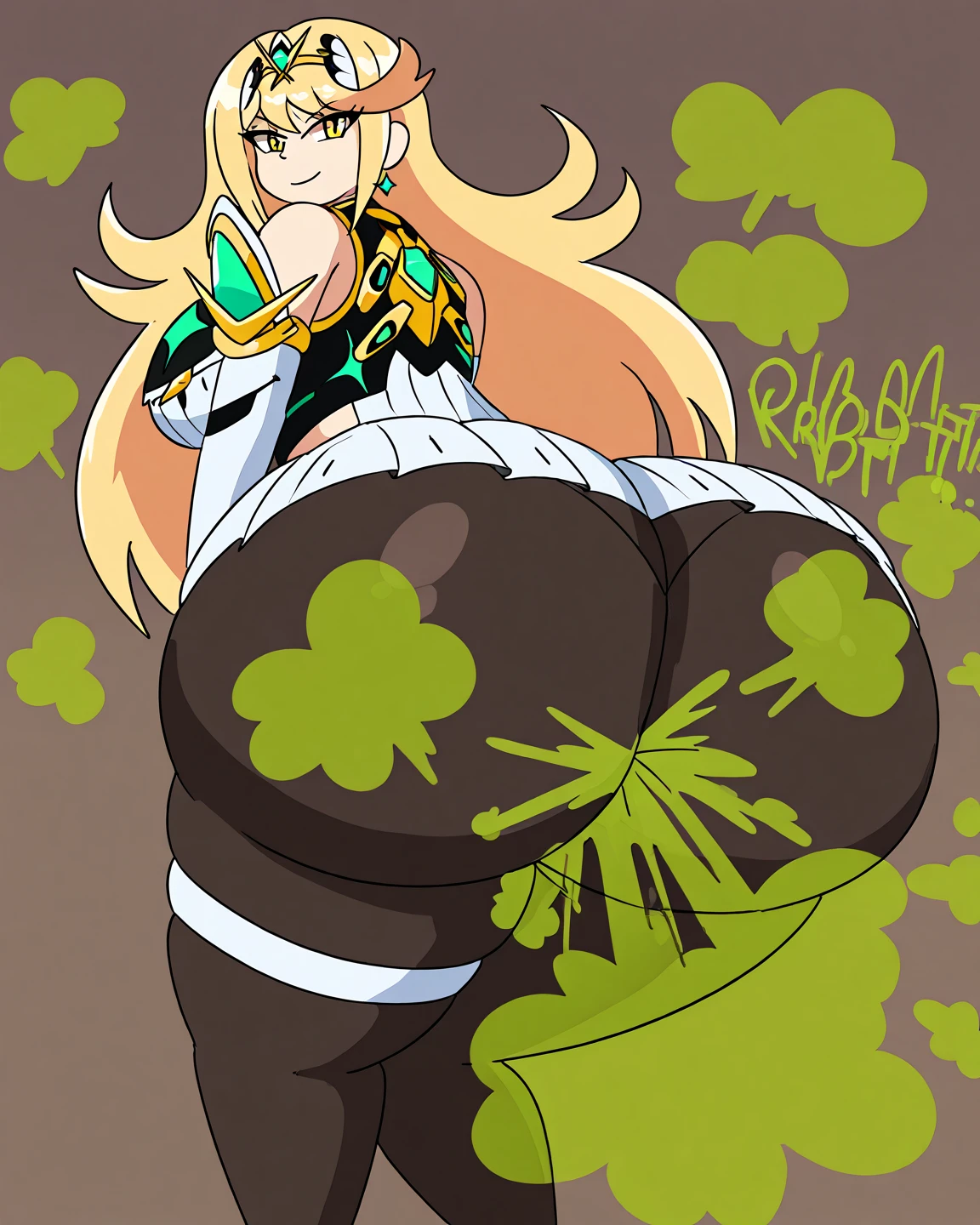 Girl, big breast, Reach out your hand, background green screen