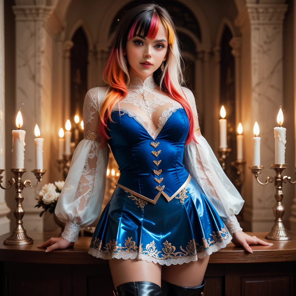 (best high quality:1.5), obra de arte, (8k), extremely detailed, (High details:1.4), Solo, 24 year old female, (sexy cosplay), ((medium distance photo)),