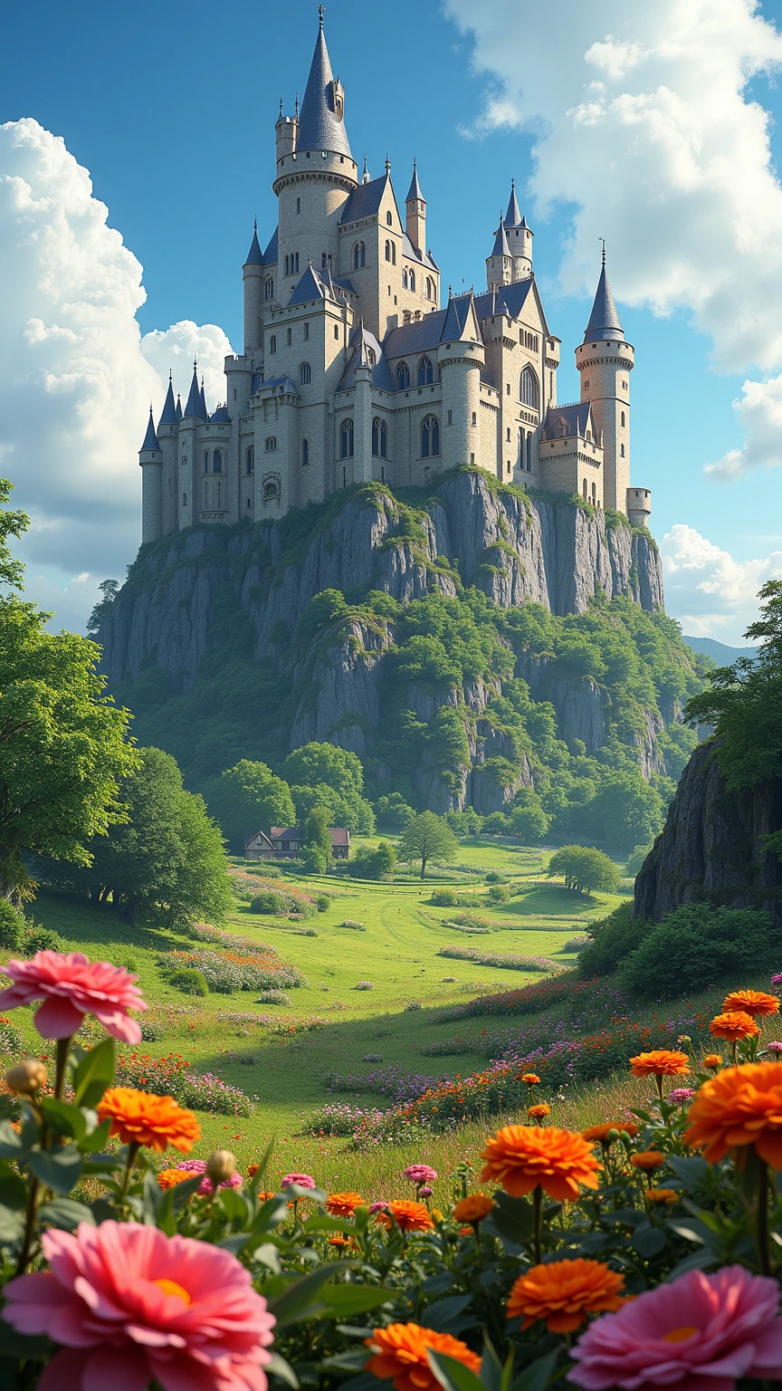 When viewed in high-definition、the colorful Camelot Castle from the ...