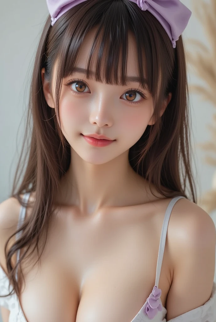 master piece , best quality , woman , (open-mouth:1.2) , bangs , clothing , smile , indoor