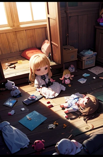 High-definition background, bright and beautiful atmosphere, 3 girls (2 years old, (1 short-tempered round face), (1 child)) (hair, surface effect), color effect), small breasts, blonde hair , VERY CUTE GIRL ROOM, GIRLS ARE LIVING ON THE FLOOR AND PLAYING WITH CARDS, PLAIN CLOTHES, A GIRL HOLDING A JOKER AND DOUBTS, A MINI PIG HOLDING CARDS, MINI PIGS WATCHING THE MATCH,” deltamon_sdxl:0.73) ?Deltamon makes an immediate decision do.