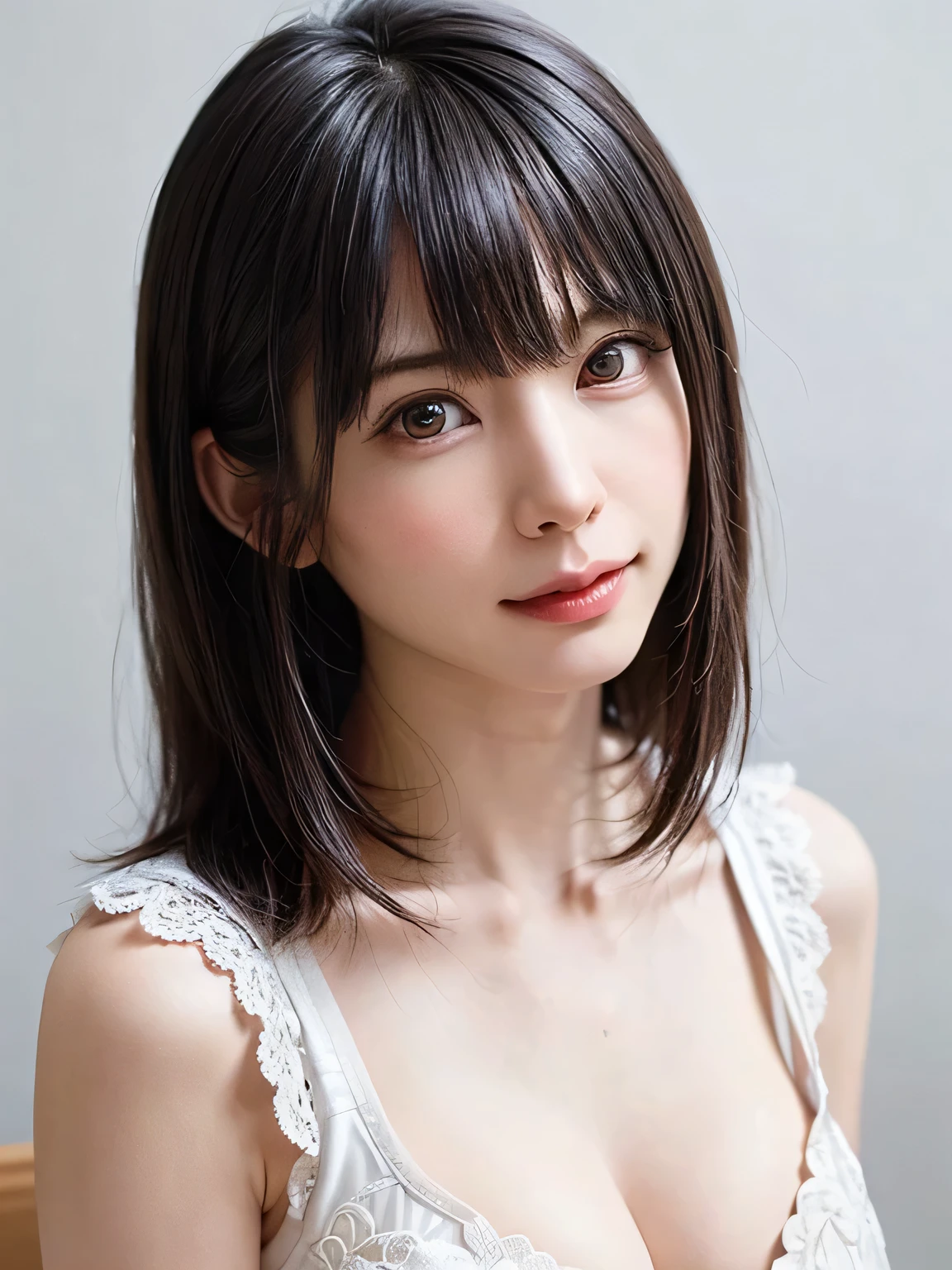 (software、masterpiece, highest quality, 8k, Ultra-high resolution),1 girl, alone, Realistic,Realistic, Looking at the audience, Light brown eyes:1.4,Brunette ショートボブヘア with highly detailed shiny hair, Beautifully designed dress), Mouth closed, Upper Body、big chest eye、eyelash、{Huge|big chest|Hugeな|Mega} whole :2, Chest cleavage:2、(((big chest 、Looking at the audience, ((The texture of the clothes in the photo)), She is very 美しい and cute、Show me your ears、Beautiful long neck:1.8、smile、Close your mouth and smile、Bangs and beautiful teeth)))、Ideal body type、(Beautiful blue sky background)、(({Huge|big|Huge|Mega} chest, Chest cleavage:2)), Sweat, Cinematic Light