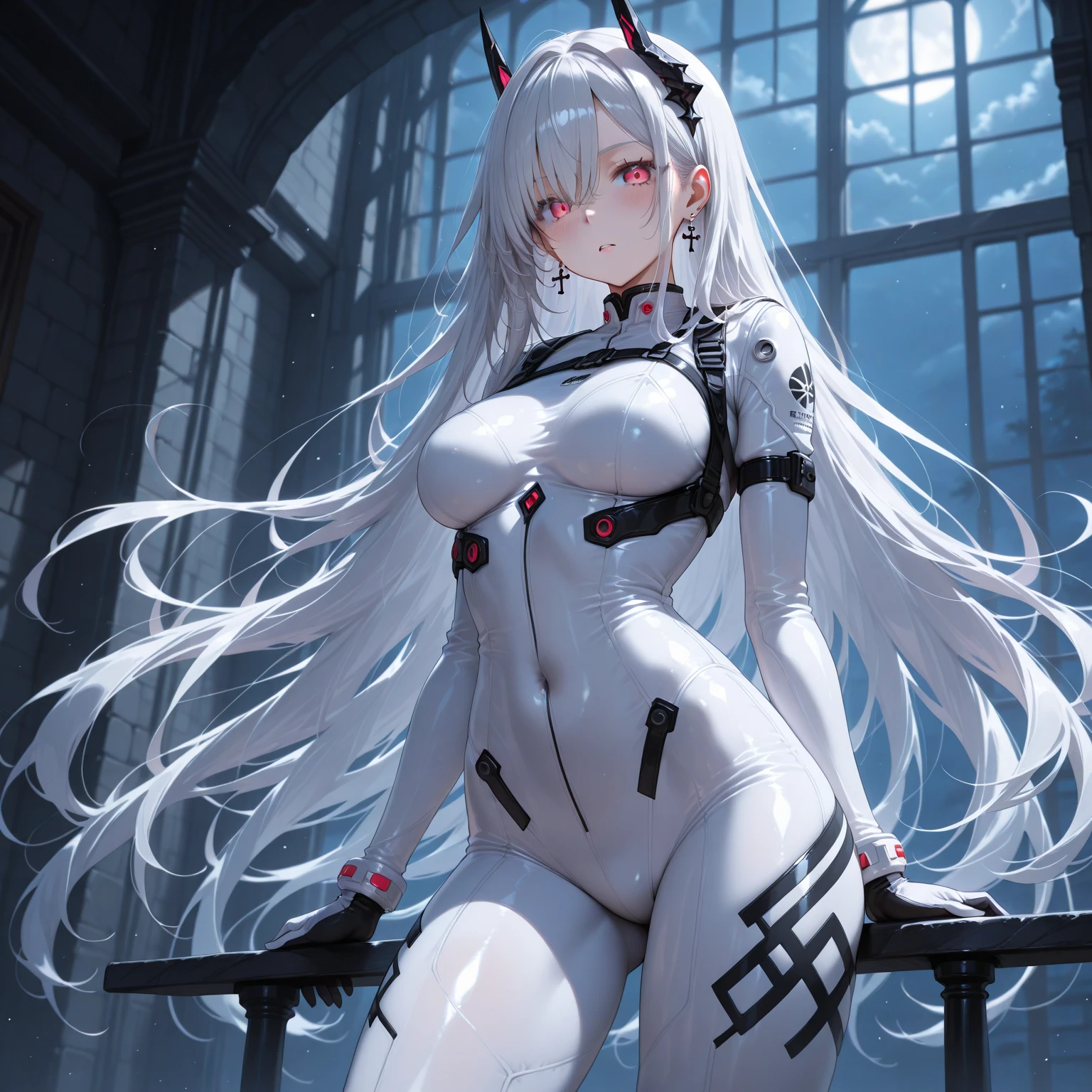 anime girl with white hair and white dress sitting on a bed, white haired deity, top rated on pixiv, guweiz on pixiv artstation, zerochan art, white cat girl, digital art on pixiv, guweiz on artstation pixiv, trending on artstation pixiv, pixiv 3dcg, seductive anime girl, anime goddess