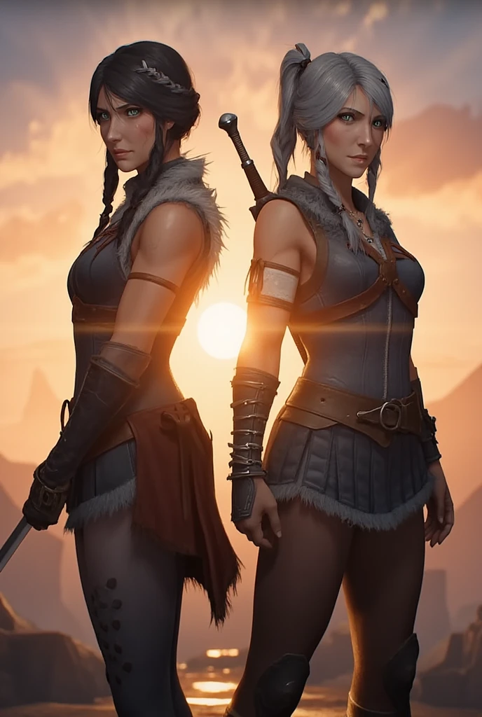 AloyHorizon, solo, long hair, brown hair, hair ornament, navel, brown eyes, aming with a bow, outdoors, parted lips, sky, day, midriff, red hair, from behind, armor, blue sky, lips, looking away, thick eyebrows, shoulder armor, freckles, showing big ass, half naked, full body.