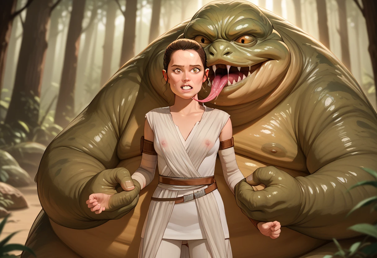Leia Organa, fucking hard by an orc, anal sex, orgasm face, angry fuck