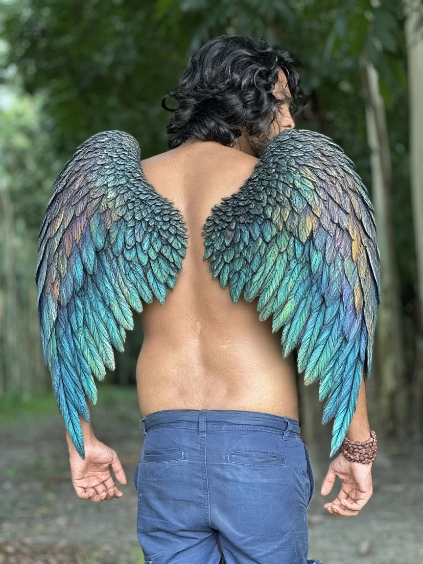 Jaguar with colorful wings