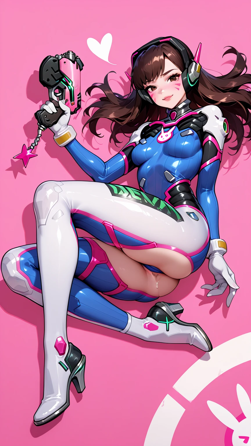   DVa overwatch   . . Ball gag.  . Vibrators. Cum. Abused.  Swimsuit . High heels. Cumming all over herself . In the bedroom. Masturbating. 