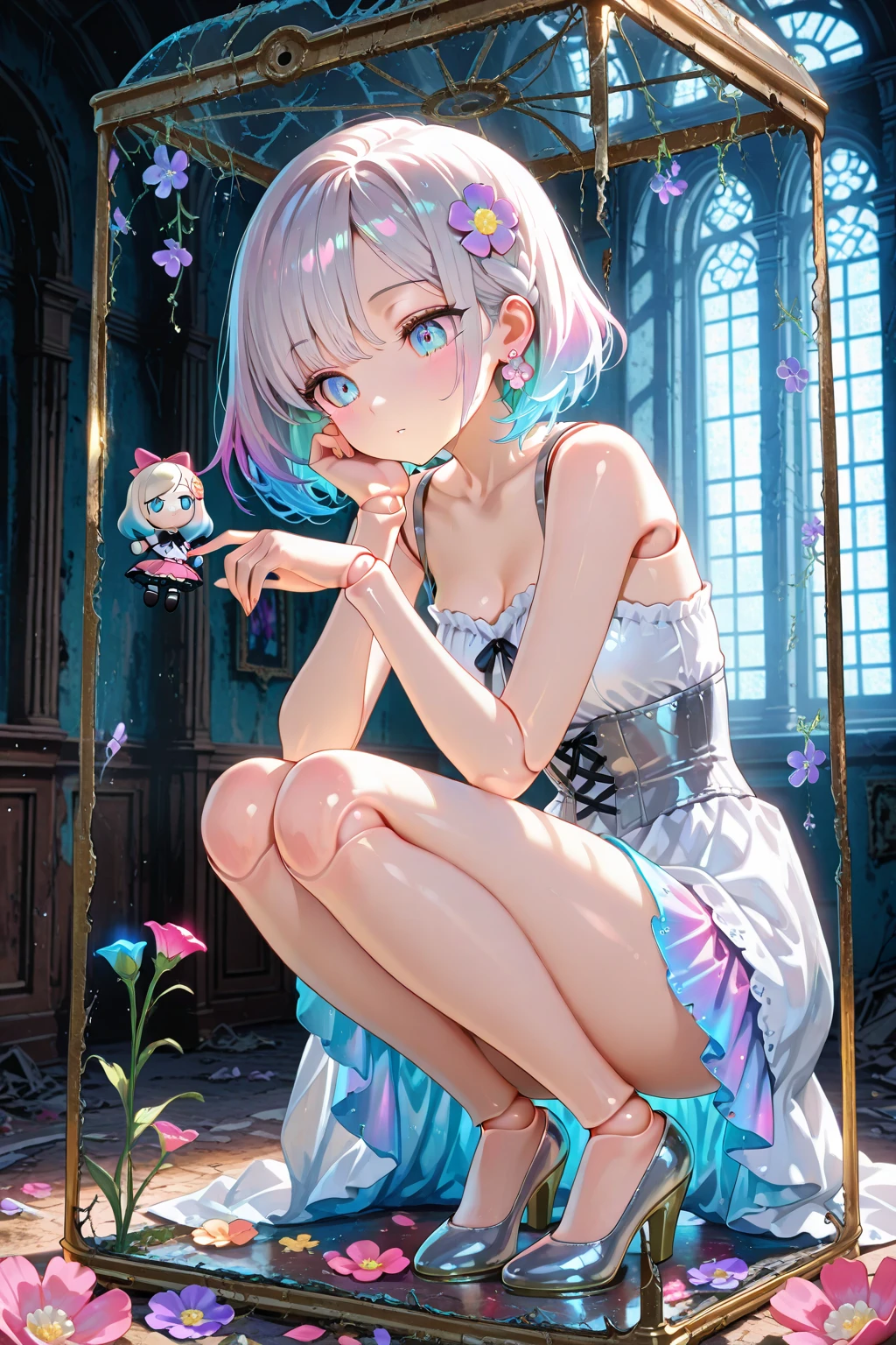 (Available NSFW images:1.5),若いShinyShiny白いShiny肌、Platinum blonde hair with dazzling highlights、(short hair:1.2)Shiny明るい髪,Smooth Hair、輝くbeautiful前髪、Shiny, Transparent and attractive、とてもbeautiful, Nice and cute 、High resolution、Very detailedな写真、Professional Lighting、(Spread your legs wide and show off your vagina.:1.3)、(Take a photo in cowgirl position:1.5),(masterpiece, Highest quality:1.2), alone, girl,  sexy ,  (nsfw:1.5),{{{masterpiece}}}, {{{Highest quality}}}, {{Very detailed}}, {Full open vagina supermodel:1.5}, {{とても繊細でbeautiful}}, ,(High two side up hairstyle:1.5),  8歳body:1.3, very cute ,(((Child body&Pussy:1.)), Flat Chest, Small hips, Maid, Black ruffle skirt,  (Knee-high socks:1.3), (((legsUP:1.3))), ((Spread your legs wide to the left and right and ride in cowgirl position:1.5)), ((Pushed backwards:1.5)), (Restrained with arms tied behind back:1.2),, Tilt your head, (Slim Belly:1.3),Orgasm,  In the heat, Open your mouth, Drooling,penis, virgin, penis, Pussy juice, (((From below))),, (((Upper Body))), (acme face:1.2), animation,  indoor,  On the bed, Bedroom,(Forced Orgasm),(Showing off her pussy and asshole:1.2),(whole body:1.2),((cowgirlstylesex:1.4)),(Prostitute SexＰＯＶ:1.2),(Body Facing the Viewer:1.5),(Photograph your model from the front:1.2),(Perfect Vagina:1.2),(Thin suspenders:1.2),(garter belt:1.3),(Silk knee socks:1.2),Drooling,(A large amount of incontinence オーガズム juice gushing out:1.2),(Error-free nsfw images:1.8),(Cute Vagina:1.2),(virgin:1.3),(Loli face:1.2),(Completely hairless crotch and vagina:1.3),(10 years old:1.2),(short hair),(細くて丸みのあるgirlの身体:1.3),(SEED value that does not cause errors:1.3),((Slim body:1.3)),(beautiful膣:1.2),(Photograph your model from the front:1.2),(Clothed sex:1.3),(A large amount of incontinence オーガズム juice gushing out:1.3),(売春婦のgirlのセックスＰＯＶ:1.3),(Obscene tattoo on crotch:1.2),(Forced Orgasm),((Belly button exposed&Milking:1.2)),(beautiful:1.2),(Semi-rear stick:1.2),(Bright lighting:1.2),(売春婦のgirlのセックスＰＯＶ:1.3),(Small breasts:1.3),(Clothed sexＰＯＶ:1.3),(Double Hand is completely restrained by chains, DOUBLEhand is completely restrained with rope and ribbon:1.5),(Upper Bodyは鎖とロープとRibbonボンテージで完全拘束状態:1.3)(Vagina Appreciation Model:1.3),(A hentai girl spreading her legs wide open to show off her vagina:1.3),(Gothic Lolita),(Open your mouth舌を出す)(Cute small tits:1.2),(Ahegao:1.2),(vaginal orgasm:1.2),(pink),(Moe Loli),(　Binding,Binding　),(Shrine maiden)(DOUBLEhand完全Binding:1.2),(｛Chloe Lilith Stella:1.5｝),(　　　Silver hair:1.8),(creampievagina:1.3),(Blindfolded:1.3)(Shaved loli:1.2)