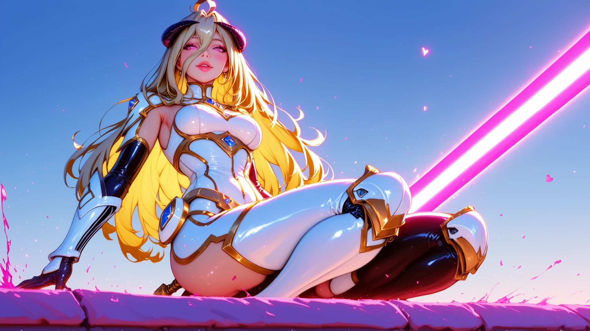((masterpiece, best quality, very detailed), ((girl)), ((blonde hair, very long hair, covering eyes)), pink eyes, smiling, ((lots of piercings)), ((big breasts)), cowboy shot, shot from below, office background, ((best quality)), ((masterpiece)), (detailed), (character focus, breast focus, full body), anime 2d rendering, realistic young anime woman, five fingers, perfect face, beautiful details, beautiful body, beautiful breasts, beautiful thighs, (huge breasts), beautiful legs, (black skin), baby face, 12 year old girl, girl, ((grins)), she turned her face and body towards the audience, beautiful face and charming smile, eternal, hair covering eyes, (very large breasts: 1.8) legs, succubus, enchanting three-dimensional, enchanting three-dimensional, enchanting three-dimensional, magical girl, bright pink, ((front hair covering your eyes)), night, dark skin