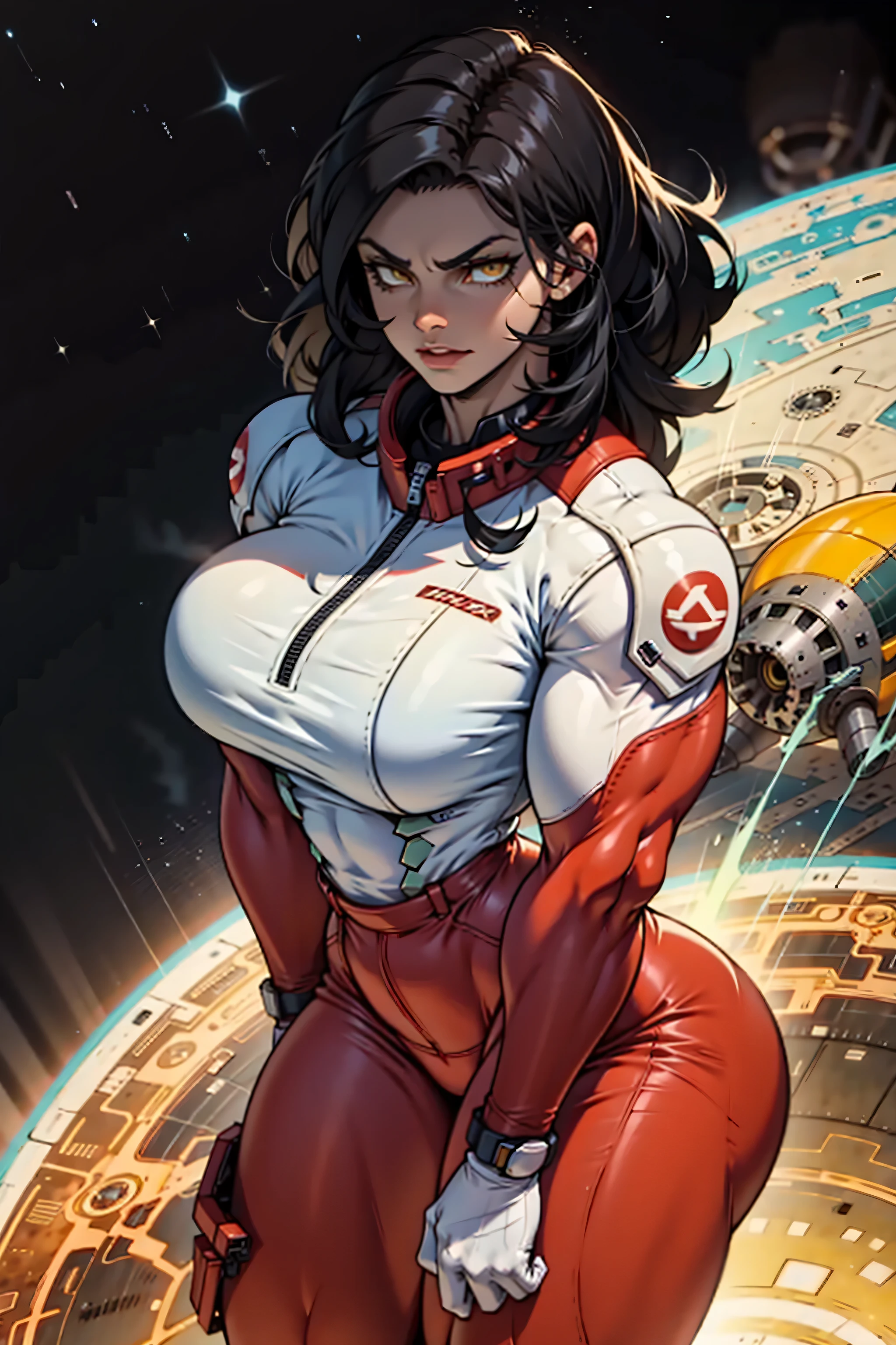 1girl, short petite busty brunette comic book woman lifting up her gigantic tits, gorgeous face, masterpiece, beautiful, high quality, high definition, superb quality, highly detailed, intricate detail, sultry, smirking, sexy pose, breast squeeze, pressing breasts together, long hair, huge ponytail, slim, thin, athletic, womanly, rubbery, elastic woman, (modest red spandex with white panels on sides, red and white morph suit, tight top), rubber body, brunette, (((gigantic breasts, gigantic boobs, massive tits, slim waist, overflowing breasts, too big for her top))), city, soft lighting, natural lighting, natural color, heroic, cheerful, (bold nose, hawkish facial features),