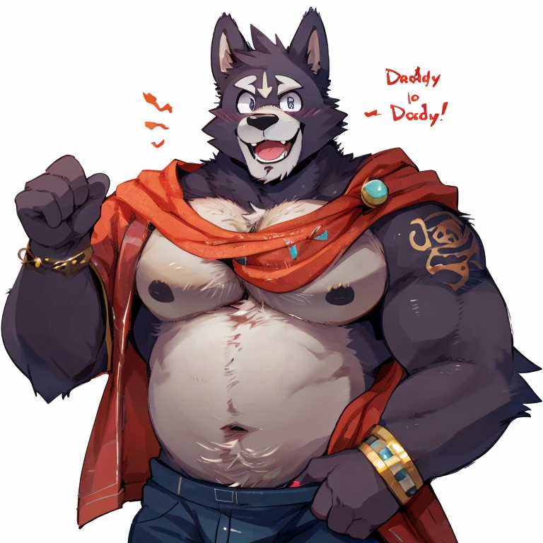 Jie is a man resembling a blue bear with whiskers on his face, wearing a red and white necklace with a yellow key attached to the necklace, chubby and Jie is a character in "full attack"