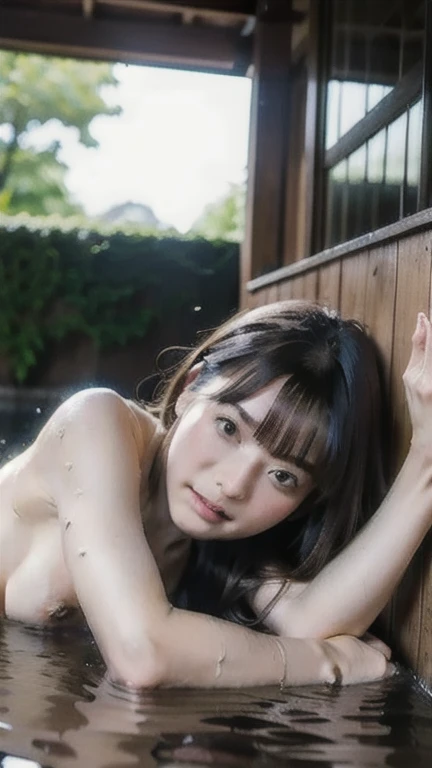 masterpiece、Extremely small underwear、16 year old high school girl、(ponytail)、(((Quite a small head:1.4)))、Open your legs to show your crotch、get down on one knee、on the bed、(black hair)、(Live shooting:1.2)、(photorealistic:1.4)、A sloppy smile、cute、embarrassing、show your whole body、back view、look back、Lace white underwear、(((Wet pubic area shows through)))、(((Wet and nipples show through)))、View from the front、textured skin、anatomically correct、SFW、highly detailed eyes and face、pretty fingers、(Enhances the beauty of skin texture:1.1)、High resolution、8k wallpaper、movie lighting