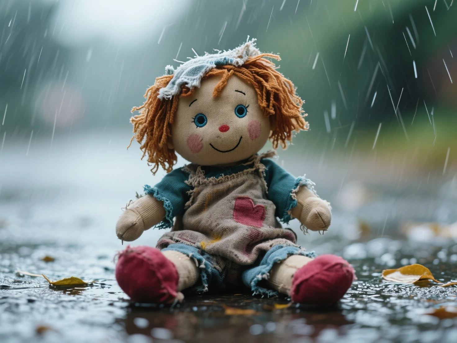 The baby is crying because he wants to go to the park because it&#39;s raining heavily