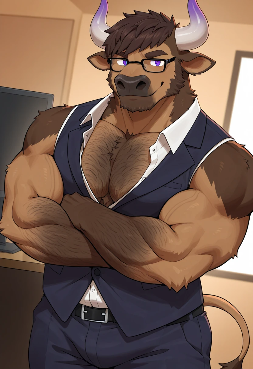 Name: Rafael Ribeiro

Race: White Lion

Gender: male

Age: 22 years

Appearance: height of 6’7’’ feet, white fur with light brown body hair, black nipples, big fangs,  very handsome like a god, pink vivid eyes, hairy chest, happy trail, slightly chubby belly, musclegut build body, strong hairy arm, very sensitive nipples, thick beard, piercing in nipples. very tall, hairy legs, hairy feet, hairy armpits, hairy ass, bubble butt ass, big soft pecs, thick eyebrows, bright white fangs, long tail.

outfit: a tight white button shirt, tight social black pants, a red tie, long work black socks, a wristwatch and classy sneakers, and square shaped glasses.