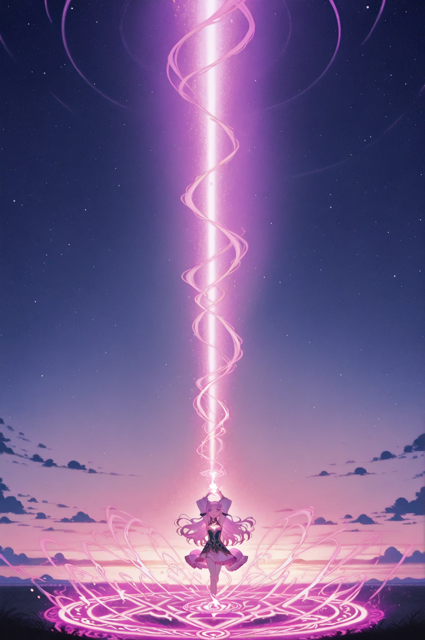 1 girlirl, floats in the air,magic runes circling around her. Equipped with her singing digital watercolors. uses fantasy animation style,Mystic energy, It flutters when. soft ambient light, glowing magic circle. Extremely high magical aesthetics. masterpiece, magic effect details, ethereal rendering, 8k.