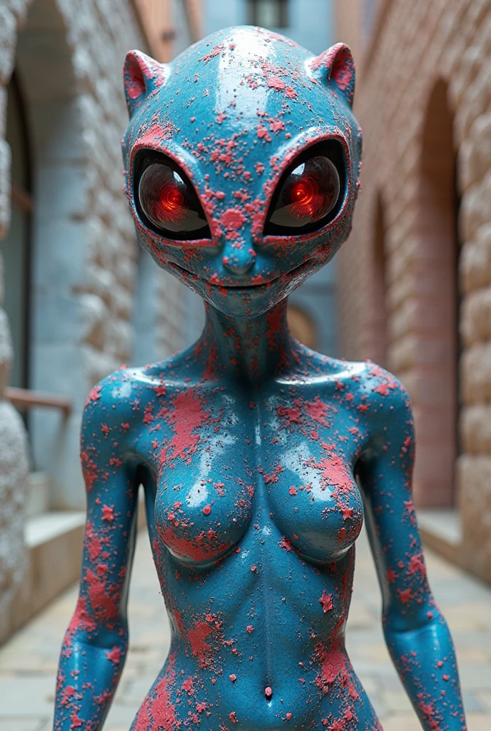 (Realisitc:1.5) alien woman, big breasts, big dark nipples <lora:EdobAlienFemale_v1.0:0.8>
