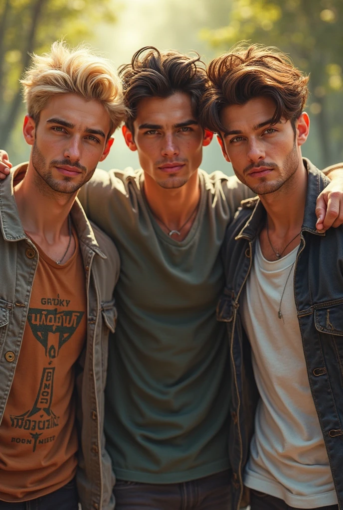 Nude men in standing position