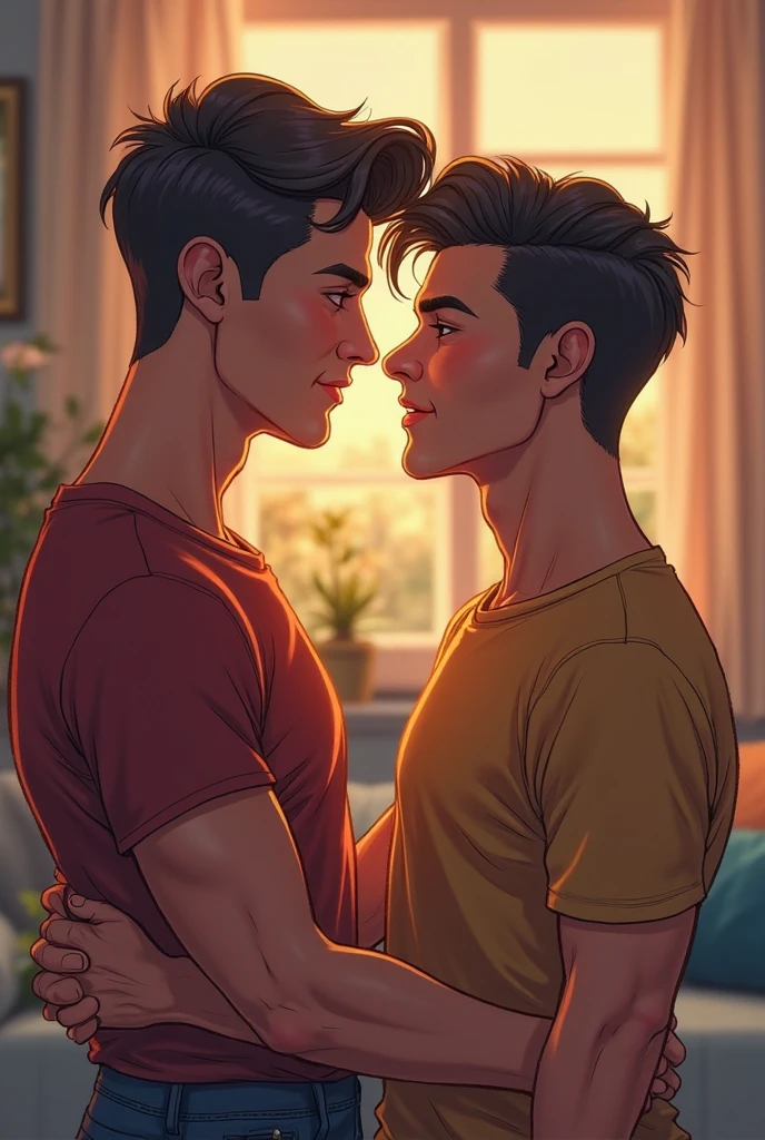 drawing style, gay couple boys