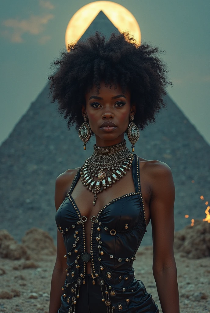 a beautiful black woman, baobab tree, map of africa, circular border, tree shape, detailed facial features, highly detailed, realistic, photorealistic, 8k, detailed skin, detailed clothing, detailed environment, beautiful lighting, cinematic composition, vivid colors, dynamic pose, dramatic lighting, dramatic atmosphere
