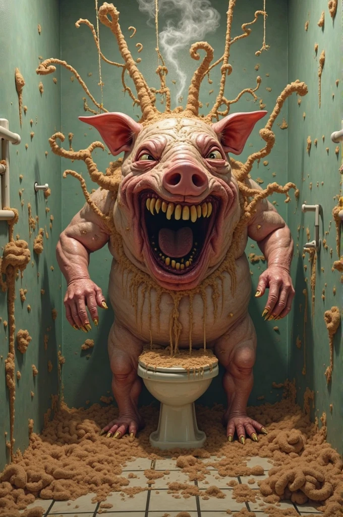 Fat Pumbaa Boar big belly and large body and his big chunky body and hes butt is bigger and his ???????? is Bigger, he's on the toilet