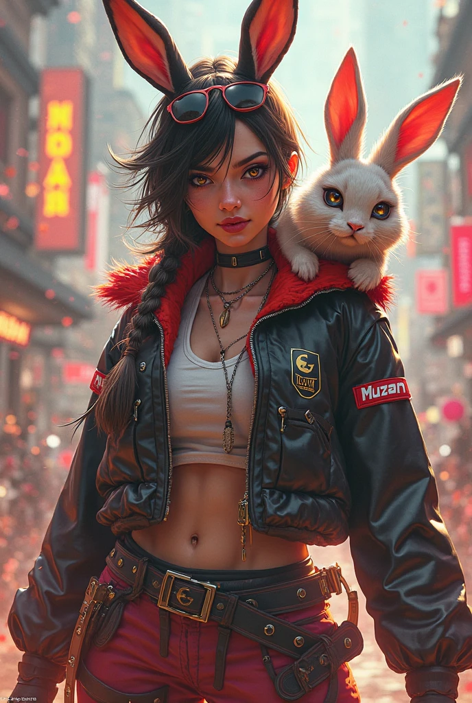 ((furry: 1.2)), (furry, anthropomorphic cat, best quality: 1.2)), ((hands on waist)), seen from the side, (cybernetic eye), defined abdominal, (thin waist), wide hip, , ((cyberpunk city background)) , ((tattoos on body), purple jacket, dropped on arms, (floss), trend in artstation, soft lighting. (furry, anthropomorphic panda, best quality: 1.2)), ((hairy)), standing, back view, (riding a motorcycle), back set, (thin waist), big ass, ((cyberpunk city background)), (detailed set ass), trend on artstation, soft lighting, blurred foreground, masterpiece, super detail, best quality, (wearing red mini-shorts), (auto heel)