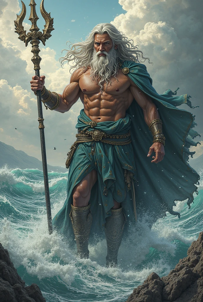Poseidon with trident