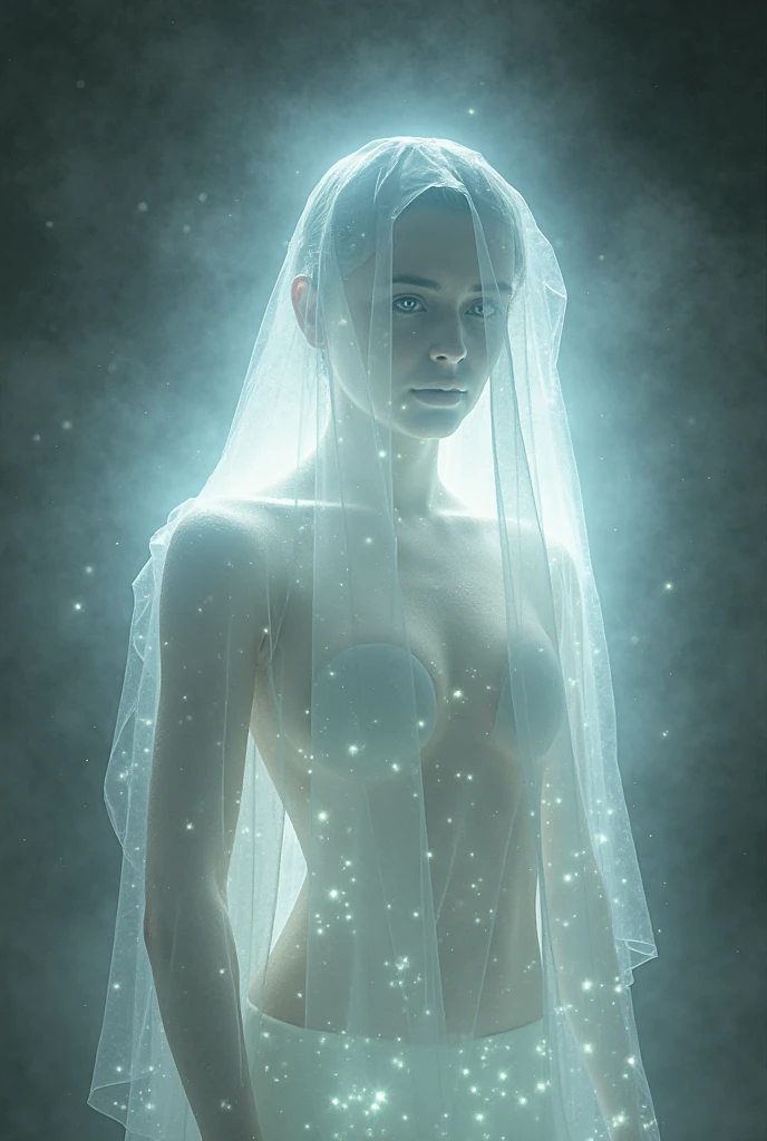 Fashionable of androgynous alien looking witch wearing veil, glowing eyes, beautiful evil slavic muscular woman, pale skin, slight smile, futuristic design, minimal details, givenchy, photoreal, 200mm, hd, f/ 2.0, highly detailed, surreal , drop dead, in the style of red and blue, (intricate details, hyperdetailed:1.15) (skin texture:1.2), photography studio,__perspective__, cinematic, professional, 4k, (((dynamic model pose))), sitting, full body, mesmerizing, dynamic, dramatic, sensual, dynamic pose, highly detailed skin with hair, subcutaneous veins, light and shadow play, highly detailed,24mm photograph, film, bokeh, professional, 4k,