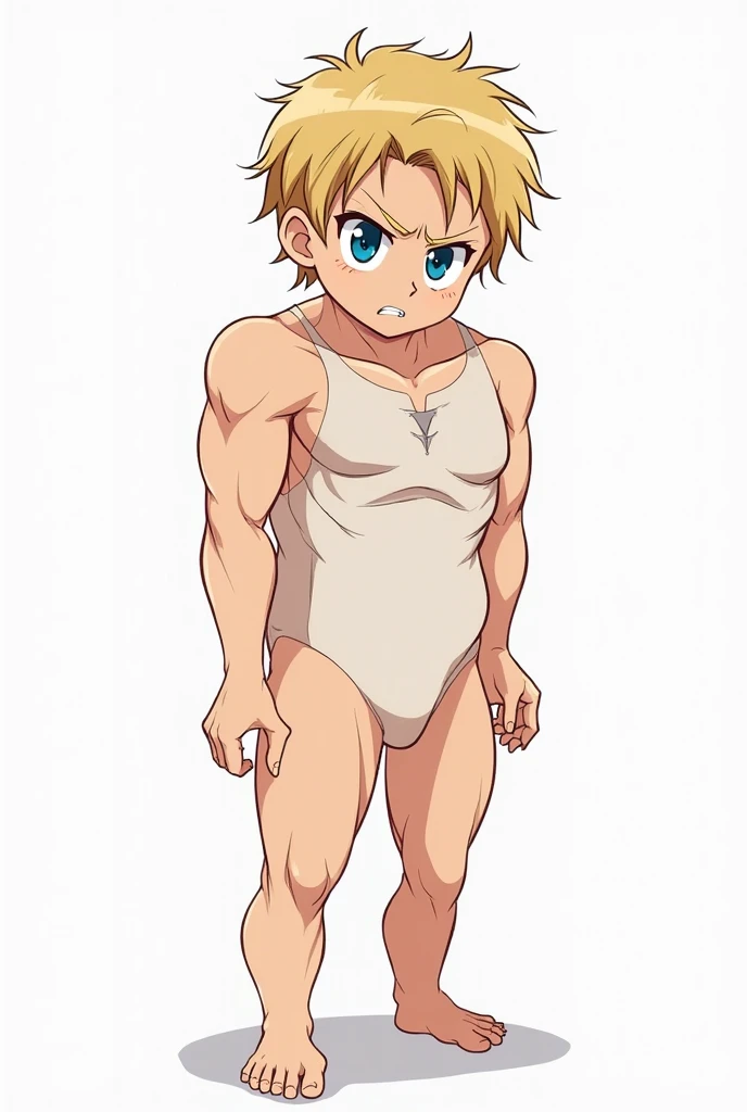 source_anime,score_9,score_8_up,screencap, anime screencap, BREAK, 1boy, shota, femboy, deku, my hero academia, mha, smug, shy embarrassed, bulge, huge erection, erection, gay, yaoi, otoko no ko, solo, crop top, exposed thighs, thick thighs
