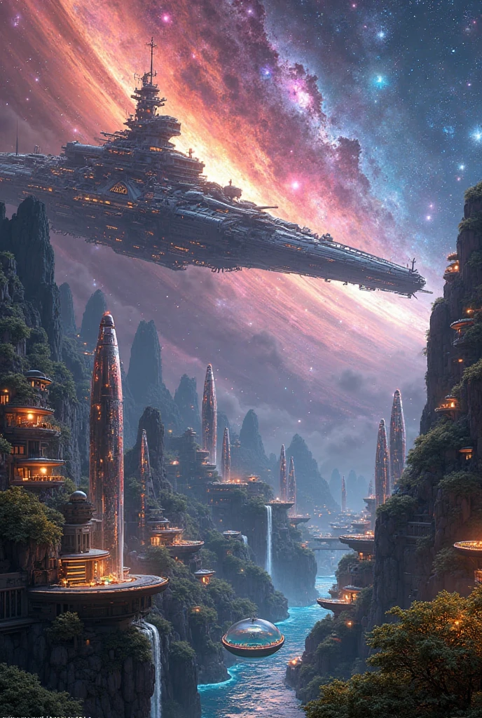 A majestic ultra-high-definition space scene where a colossal - SeaArt AI
