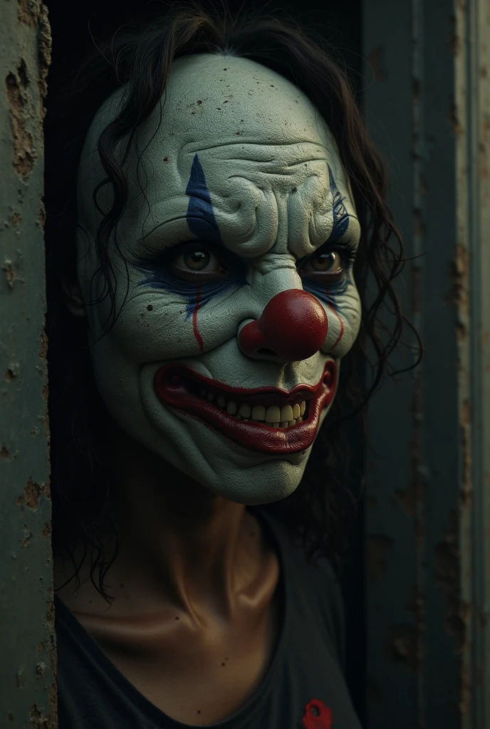 Stephen king's clown, red, white and golden