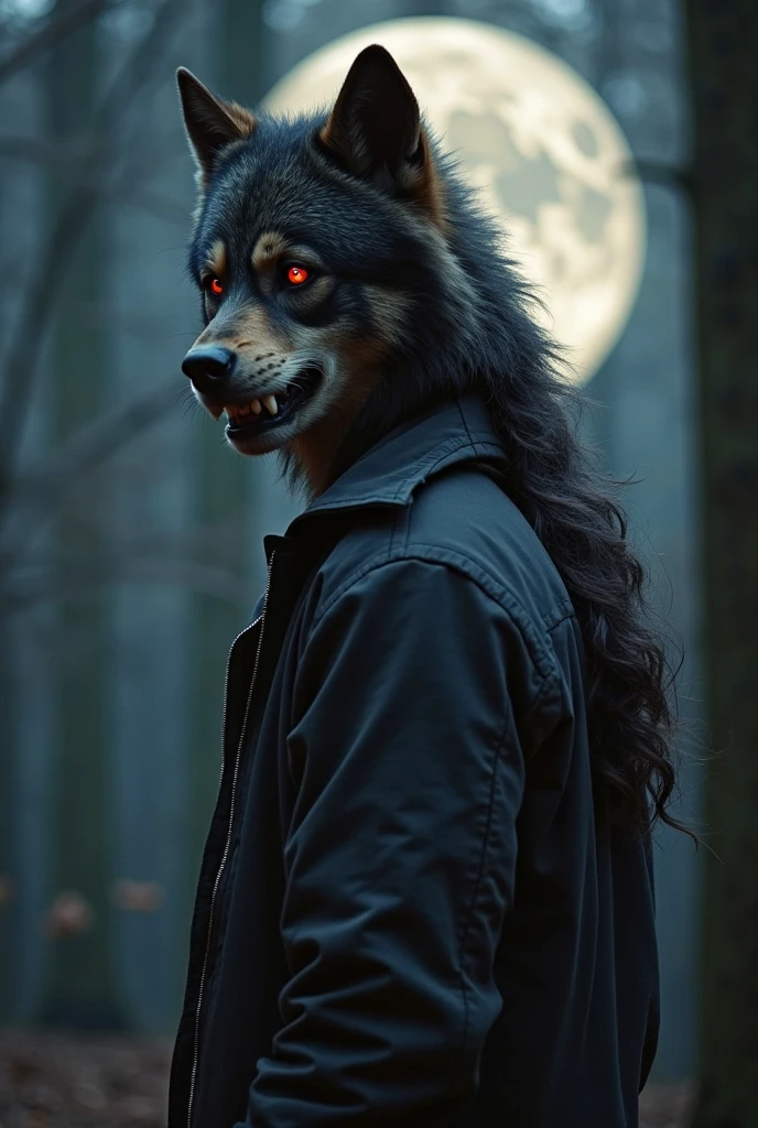 film photography, vintage, fashion shoot of female horror monster, blue dark background