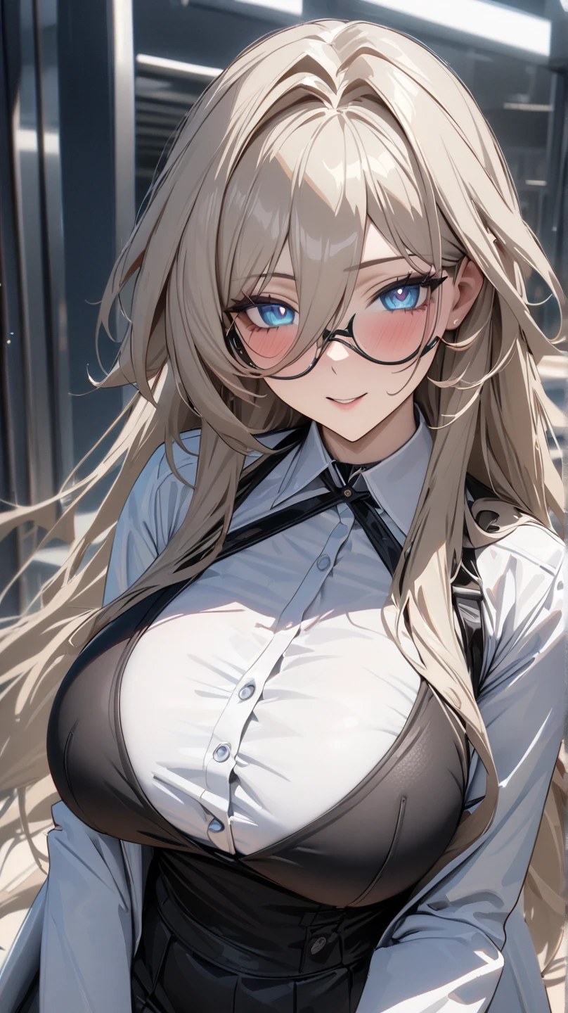 (masterpiece, best quality), 1girl, messy hair, choker, black silk pajamas, see-through, glasses,