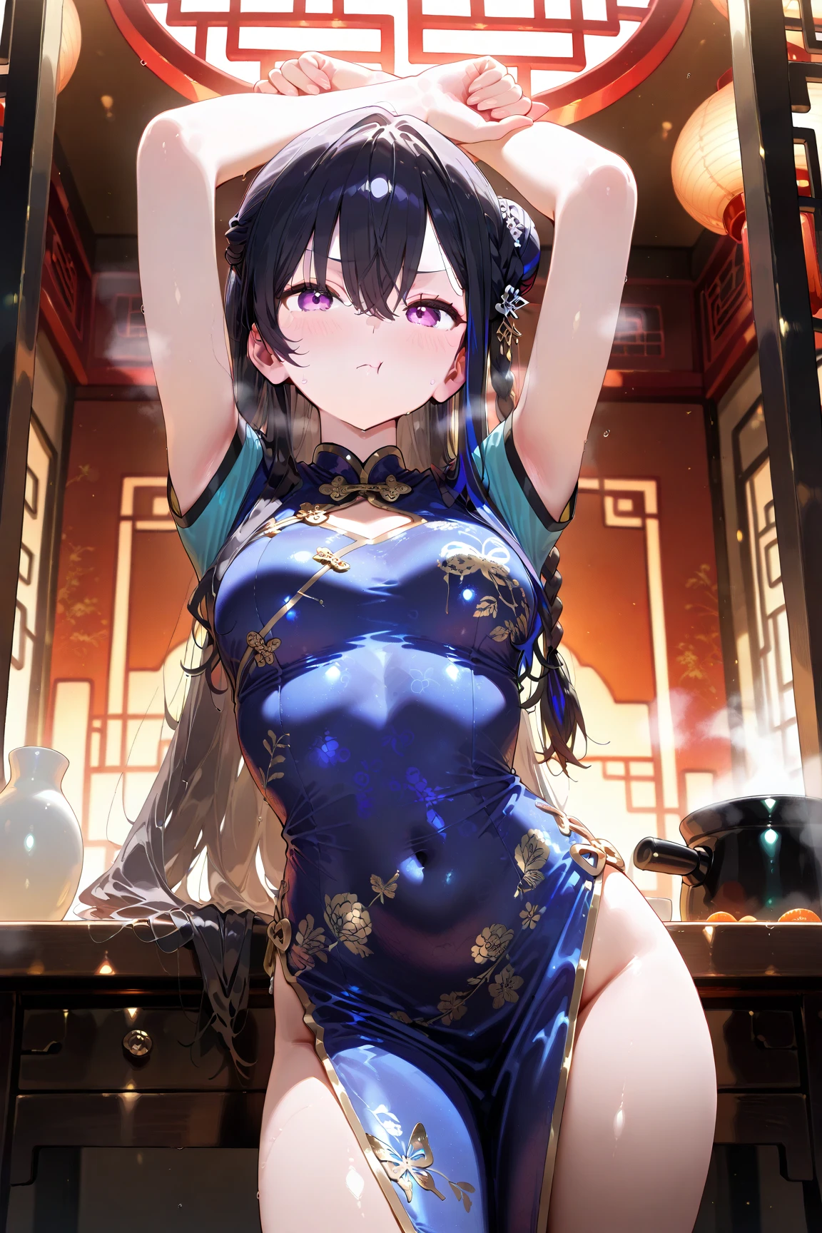 China dress、dance hall、girl