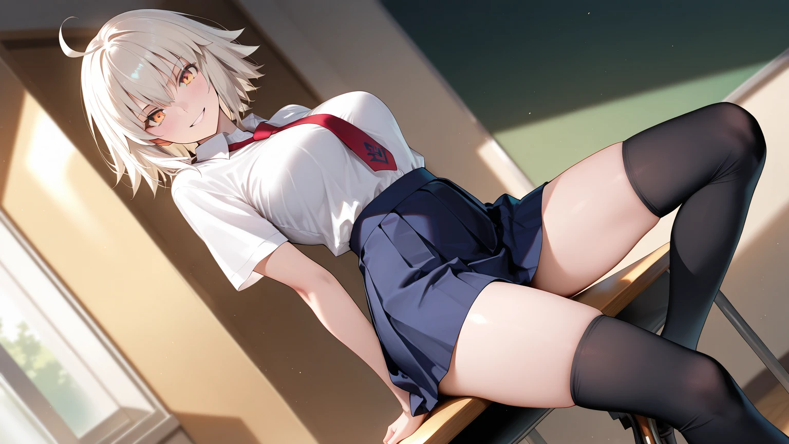 Ahegao、Sweaty、Pale red eyes、Lean back、Lean back、Nurse's room, nurse's bed, convulsing, ahegao, cumming, leaning back, tearful, blushing, pale cream hair, Pale red eyes, short hair, about to cum, lying on one's back, trembling, submissive , Squirting, Collared shirt, , Pleated skirt, Light cream colored hair, Light red eyes, Short hair, Spread legs, legs up, Missionary position, Overhead view, Spread legs, Solo Sex, On the bed, Sexy facial expression, front view, embarrassed, night, 8K, top quality, masterpiece, high resolution, pale cream hair, Pale red eyes, short hair, blush, perfect hands, detailed hands, on bed, nsfm,