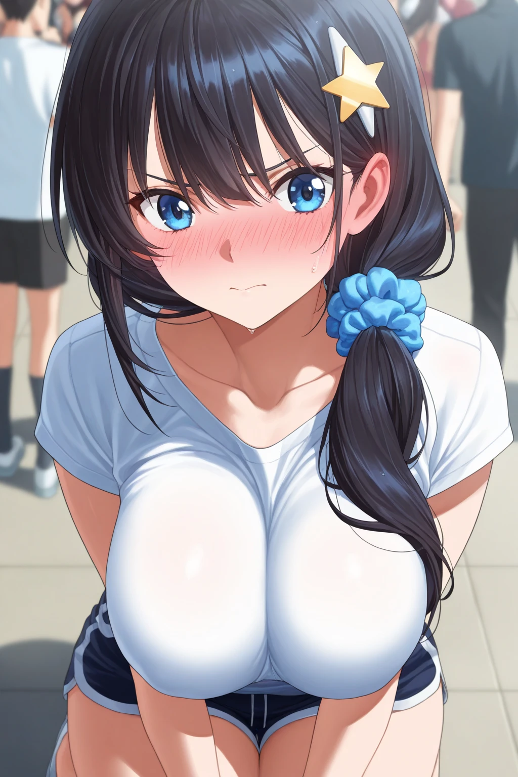 One Woman、beautiful girl、high school girl、Baseball uniforms、Yankees uniforms、Baseball cap、ponytail、Long Hair、baseball Ground、The stands are full、Highest quality,  Black Hair、Sweaty body、Vulgar smile、Fullback panties、Squat with your legs apart、Feeling Face、Several men groping a woman&#39;s crotch、She takes off her clothes and shows her breasts to the viewers.、A lot of penises around a lot of baseball players、、Cum on my face、Massive Cumshot、deep throat、Blowjob、Handjob