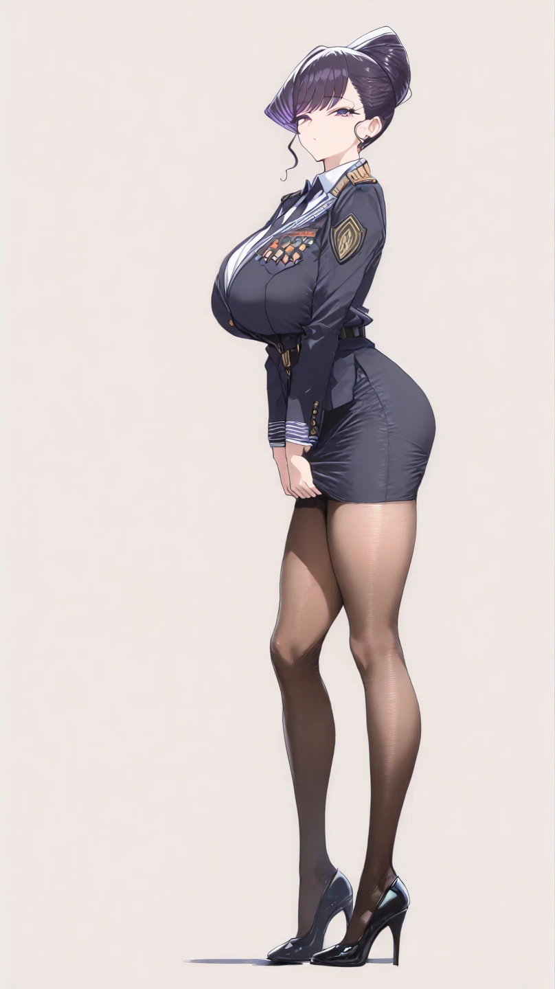 police officer woman, sexy body, curvy body, big breasts, cleavage, big hip, ((stockings, garter belts, police outfit, necktie)), smiling, beautiful face, detailed face, very detailed, beautiful eyes, full body, full body shot, high quality, detailed background, high resolution, 8k resolution, ultra high detail, beatiful skin, perfect body, perfect anatomy,