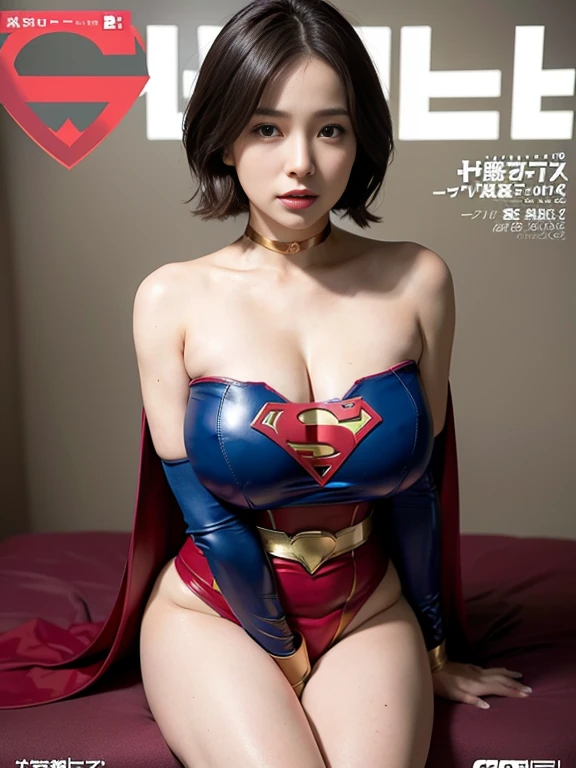masterpiece、Enamel Supergirl Costume、Short Hair、Hospital operating table、Crisis situation、Big and ample breasts、looking at the camera、Shiny、Off the shoulder、choker、Long sleeve、exy poses to seduce、Sweaty skin、Model Body Type、Alluring、charm、Enchanting、Abused、test subject、victim、Wild、Photorealistic、latex、Expose your belly、athlete、Racing Bloomers、Photo magazine cover、Red cloak、Beautiful feet、