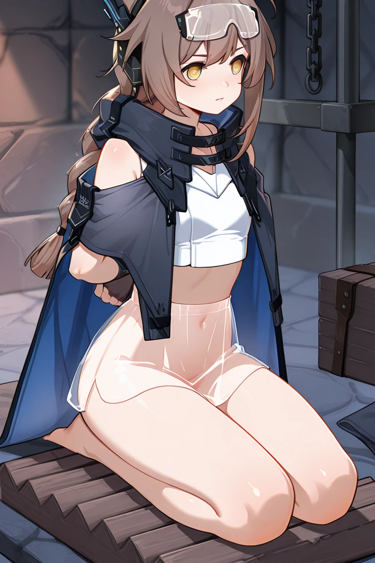 (a giant girl in a dungeon in front of a girl on a tiny cliff: 1.2), (a giant in front of a girl on a tiny cliff), (inside the dungeon for adventurers: 1.3), simple background, (catgirl), :3, armor, gambeson, poor clothing, adventurer clothing , all fours, (big hanging breasts squeezed together: 1.1), (from below: 1.1), (foreshortening:1.3), (girl on a platform from behind: 1.4), (tall girl: 1.1), professionally drawn, (huge breasts), (cleavage sweat), (anime drawing:1.1), (simple bold lines: 1.1), (anime:1.1), (very cute anime girl), (bright), (low contrast), (prettiest teenage girl), (mature face: 1.4), (tall girl with big breasts: 1.2), (brown skinned giantess: 1.5)