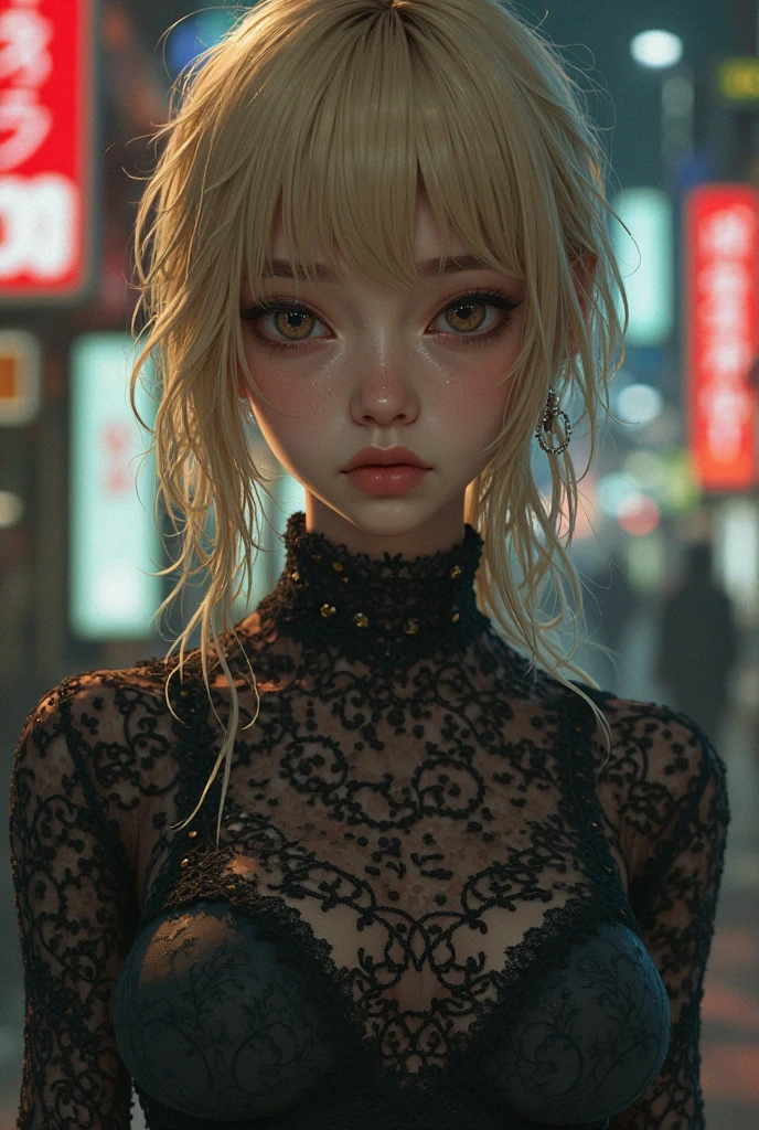 (best quality,highres),ultra-detailed,realistic,portrait,painting,sexy woman,seductive eyes,beautiful face,cleavage,bending forward,car window,night time,raining,long eyelashes,beautiful detailed lips,seductively gazing,capturing viewer's attention,posture exudes confidence and allure,raindrops on the car window,add touch of mystery and sensuality,lighting creates moody atmosphere,woman's beauty,enhancing overall seductive vibe