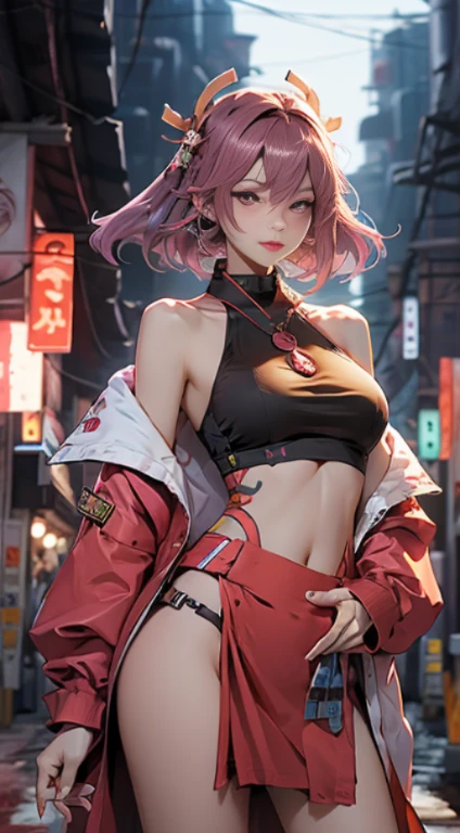 cute little bunny loli,(((little loli,small tiny body,petite))),(((6 years old))),((anime little bunny loli with extremely cute and beautiful fuchsia hair walking down the street)),(((bunny girl,anthro furry cute,bunny-girl))),(((bunny ears,bunny ears on head,big bunny ears))),
(((flat chest))),(((fuchsia hair:1.35,short fuchsia hair,colored inner hair,ear breathing,))),((heterochromia,eye1 fuchsia,eye2 pink,perfect eyes,upturned eyes:1.3,beautiful detailed eyes,finely detailed beautiful eyes:1,big highlight on eyes:1.2,slanted eyes)),(((freckles on the face,freckles,freckled girl))),(((lustrous skin:1.5,bright skin: 1.5,skin tanned,shiny skin,very shiny skin,shiny body,plastic glitter skin,exaggerated shiny skin))),(delicate detailed fingers,detailed body,detailed arms,human hands,(detailed face)),
cute,slutty,,erotic,(((nsfw))),
zettai ryouiki,revealing clothing,show skin,((rave shirt,neon colored shirt,rave mini-skirt,visible thong straps)),(wearing a rave outfit:1.3,rave clothes,semi-naked,with little clothing,),(detailed outfit,detailed clothes),
(dynamic pose:1.0),solo focus,embarrassed,centered,scale to fit dimensions,Rule of thirds,
outdoors,((night view)),(very pretty city neon synthwave,cyberpunk night street Background:1.5,dark sky,thick clouds),future vehicles,((neon lights)),thick clouds,(cyberpunk style,neon lights, (synthwave theme background), lonely street),(((detailed background:1.25))),
(best quality),(high resolution),(sharp focus),(ultra detailed),(extremely detailed),(extremely high quality artwork),8k_wallpaper,(extremely detailed CG 8k),(very fine 8K CG),((hyper super ultra detailed perfect piece)),flawless,(((masterpiece))),illustration,vibrant colors,(intricate),High contrast,Selective lighting,Double exposure,HDR (High Dynamic Range),Post-processing,Background blur,