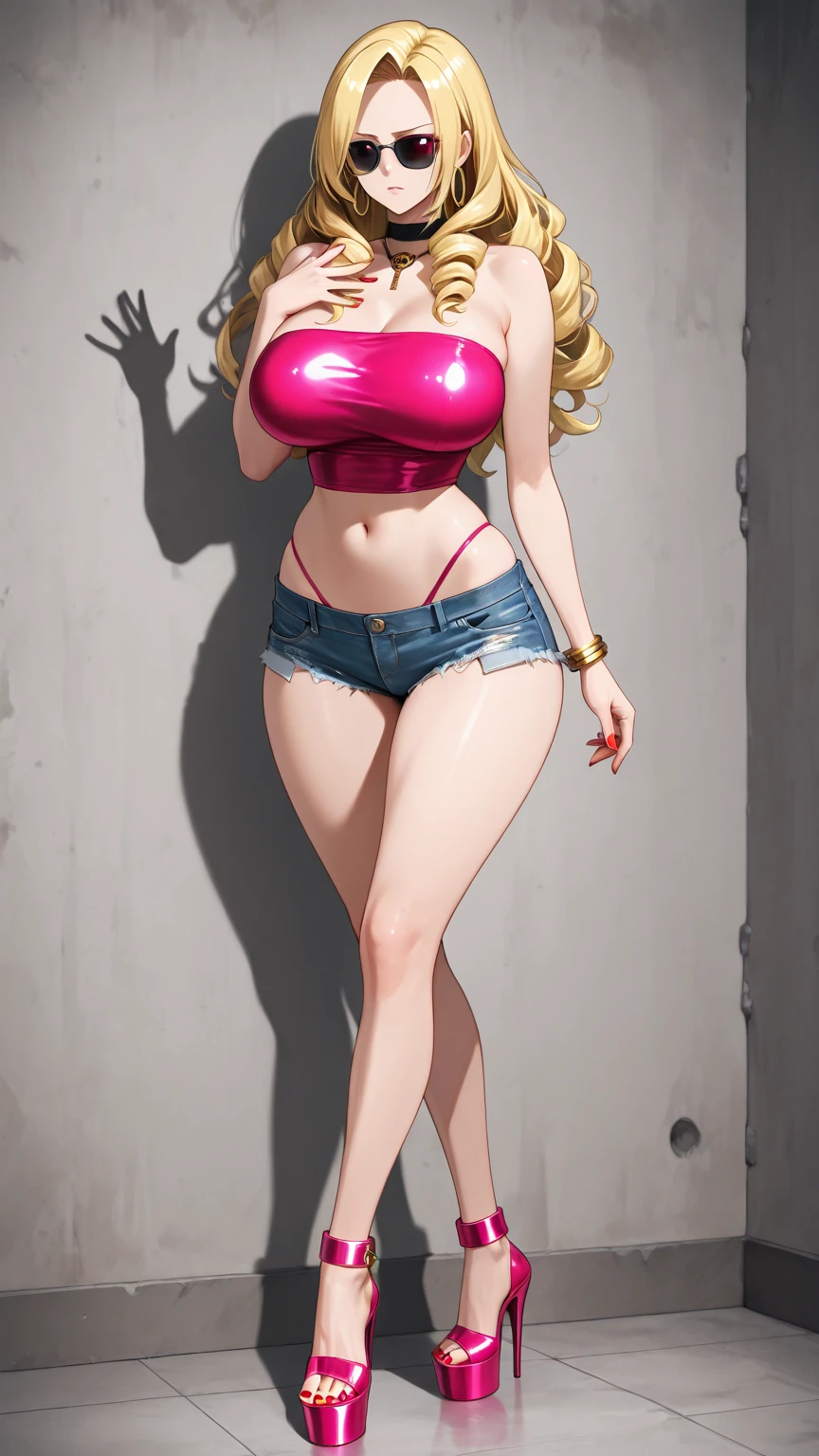 huge breasts, yellow bikini, facing_viewer, DSLR RAW filmgrain photo, shot on iphone, photography, edited in Adobe Lightroom, 1girl, supermodel, woman, large hips, long white messy hair, masterpiece, best quality, pink shoes, full body, posing for a picture, beautifully color-coded, socks