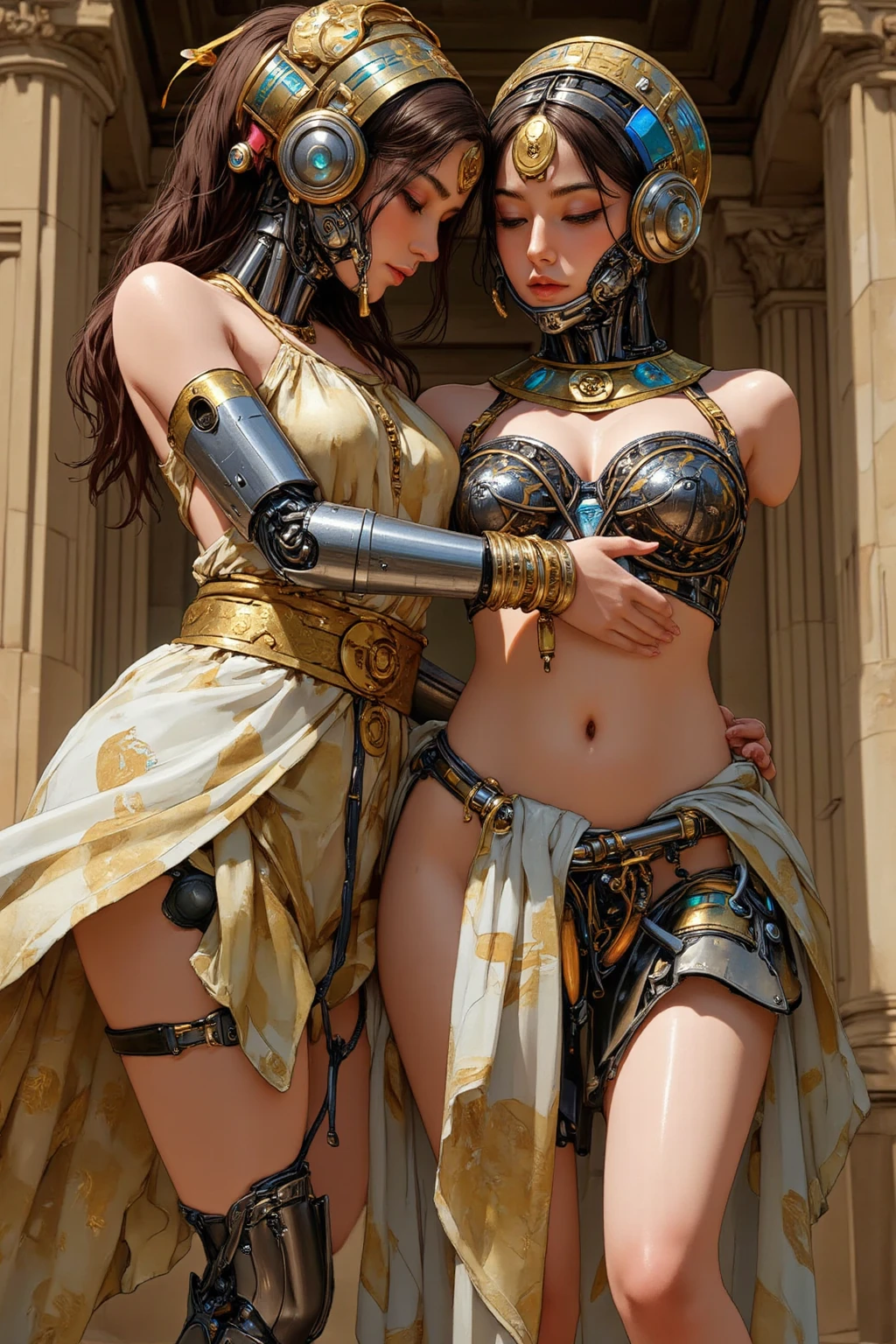 bare shoulders, arms down, armpits, thighs, [light smile], expressionless, masterpiece, 8k resolution, fantasy art, ((high jumper's body proportions)), ((obesity: 0.0)), ((((no panties)))), ((no panties))), ((( No pants))),(((No socks)))),(No skirt)))),((No shoes)))),((Dynamic posture)))), (Full body))), , (Greek feet), (Carefully groomed nails),((Delicate and small toes, perfect toes))), (Camel toes),((Correct anatomy)),((Correct dissection))),( Clothing: high slit design, white flowers cut at the waist, perfectly blending with the figure))), (((the world of clouds and mist))), (the clothes are painted with dirty and blood )))),