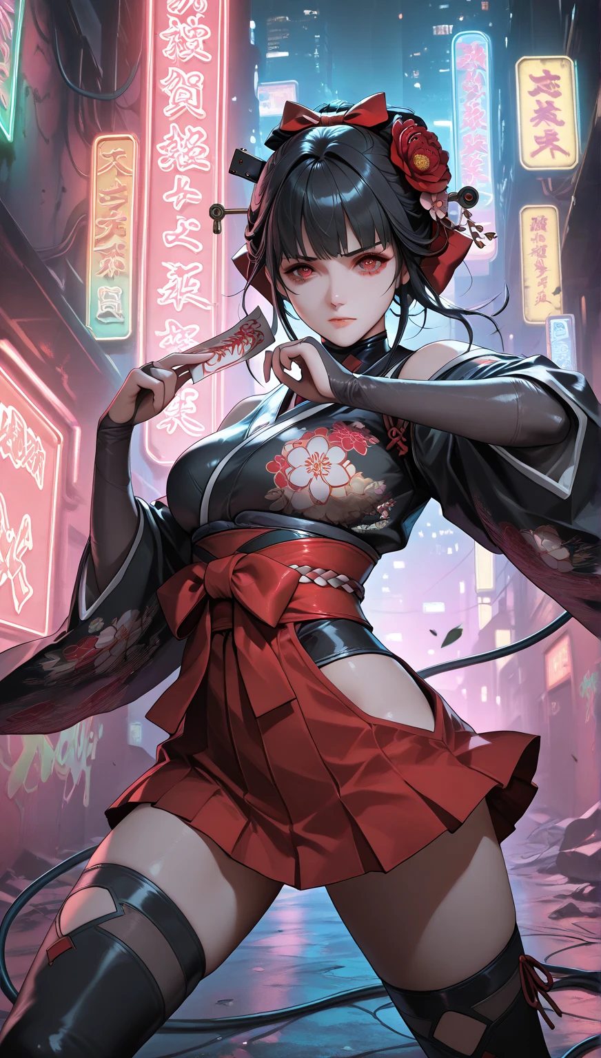 masterpiece,best quality,1girl,minamoto no raikou \(fate\),huge breasts,long hair,purple hair,wide hips,thick thighs,smile,outfit-nian,cheongsam,sleeve tattoo,sitting,crossed legs,holding fan,hand fan,folding fan,chair,<lora:CHAR-FGO-Raikou_Hard-Trauter:0.5>,<lora:outfit-nianv2-pynoise:1>,