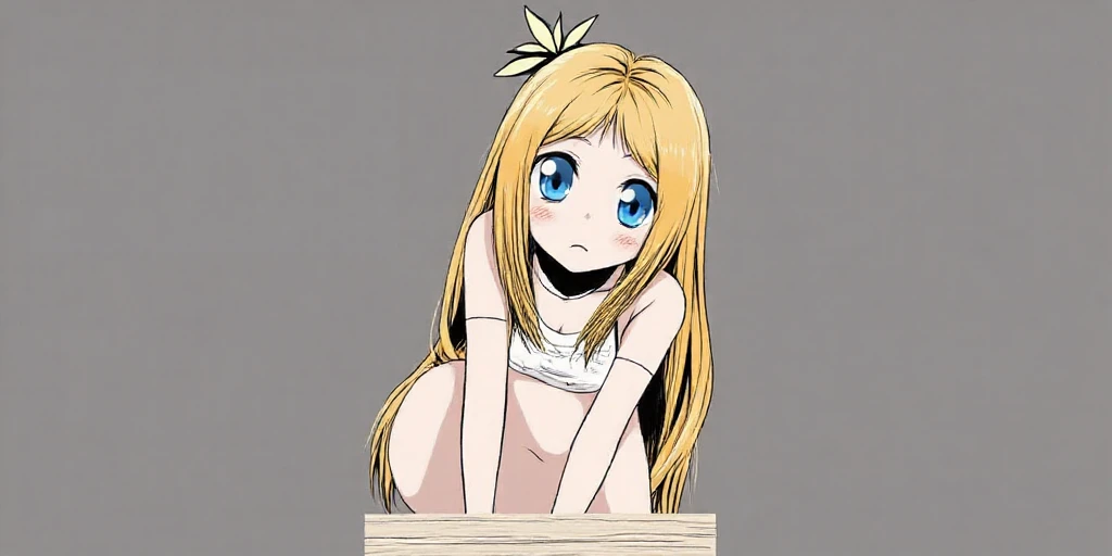 rating_explicit,, score_9,score_8_up,score_7_up,score_6_up,score_5_up,score_4_up,
riko, 1girl, twintails, source anime, green eyes, anime screencap, naked, flat chest, upper body, nipples, blonde hair,