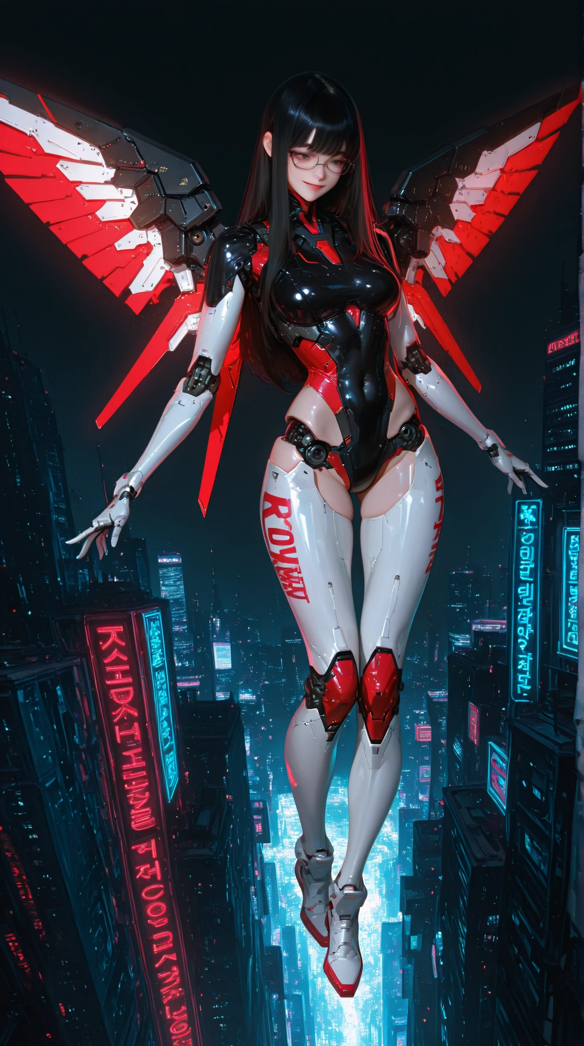 An alien dressed in red and silver stands in front of a city, Female body type, Female cyborg body, body and soul! Asuka Suit, Ultraman, Simple Futuristic Cyborg Empress, Perfect anime cyborg woman, Super detailed, Alien robot naughty nurse, Super-smart female android, Asuka Suit under clothes!, Energetic Varia Suit